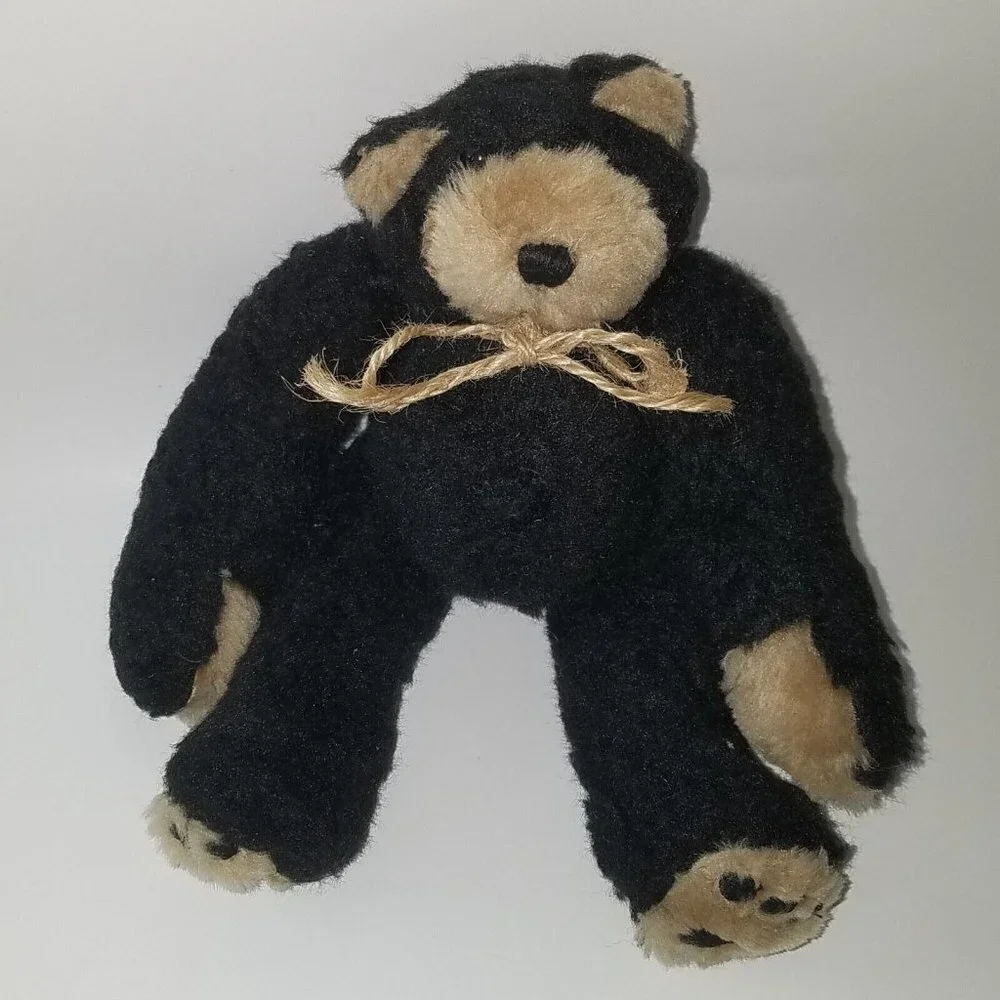 Black Brown Teddy Bear Plush Jointed 10